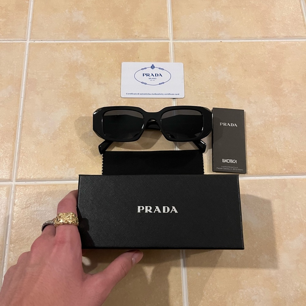 Prada SPR17 Glossy Black Designer Sunglasses
